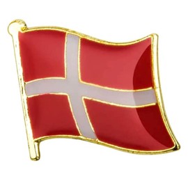 Denmark National Flag Enamel Metal Pin Badge Diplomat Lapel – 1.9cm x 1.6cm – Hard Enamel Danish Dannebrog Flag Brooch – Nordic Cross Symbol Pin for Jacket, Hat, or Backpack