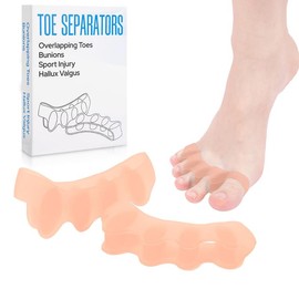 2 Spacers for Women and Men - Metatarsal Yoga Cushion Stretchers Plantar Fasciitis  Bunions Silicone Separators (beige Medium) - Color: beige, Size: Medium