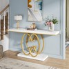 Tribesigns 55 Inch Console Table for Hallway, Faux Marble Gold