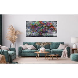 ZHAOSHOP Graffiti Tree Wall-Decor - Abstract Canvas Wall Art - Wall Art for Living Room Large Size Ready to Hang Size 60" x 30"