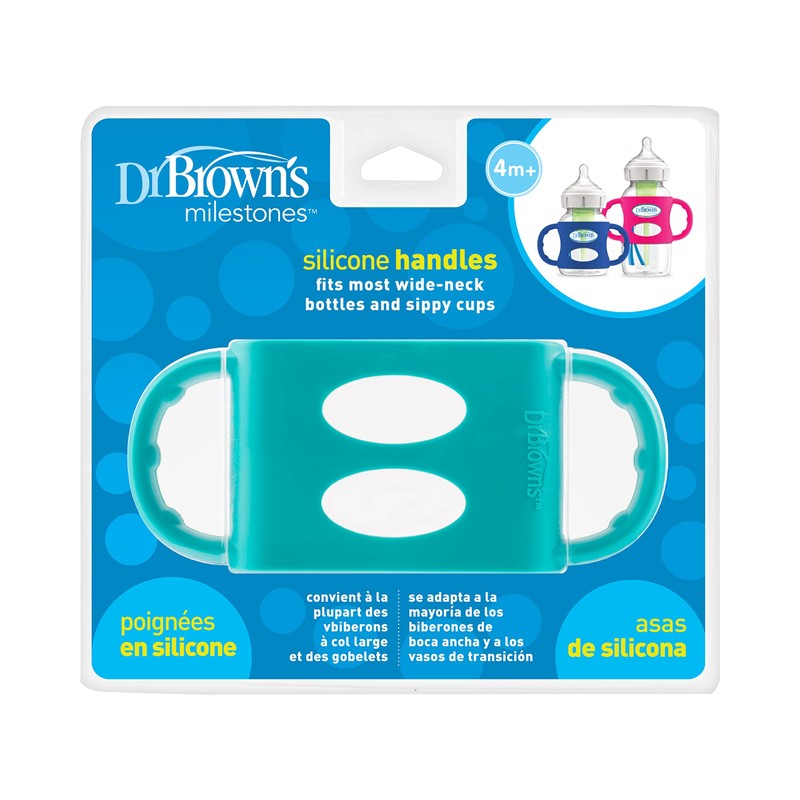 Dr. Brown's Milestones 100% Silicone Baby Bottle Handles, Wide-Neck, Removable
