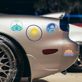 WADORN 5 Styles Lotus Flower Vinyl Decal Stickers, Lotus Flower Sticker Vinyl Decal Colorful Lotus Reflective Waterproof Car Window Decals for Windows Cars Trucks Skateboard Wall Cup Laptop Notebook