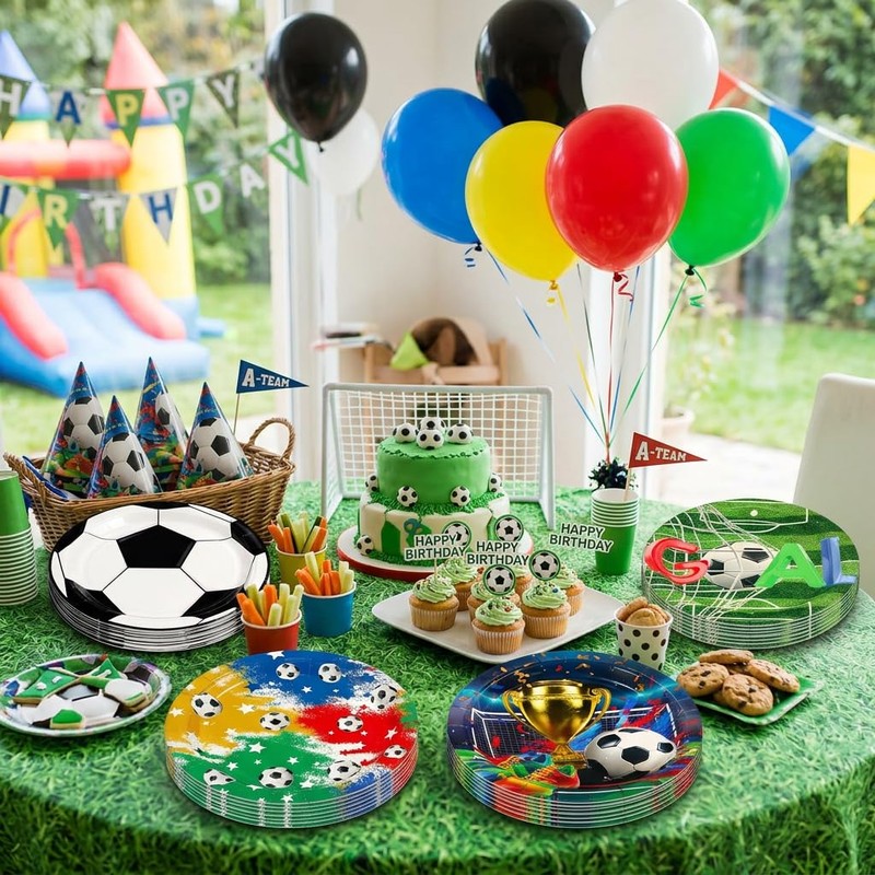 50PCS 9 INCH Soccer Birthday Plates – Party Paper Plates