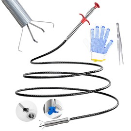 YEYINGZHUO Flexible Grabber Claw, 4 Claws Drain Snake with Tweezers, Drain Clog Remover Bendable Hose Grabber Reacher Tool for Toilet Sewer Shower Kitchen Bathroom Tub Clogged (61 inch)