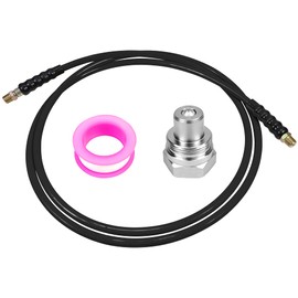 AMZCNC 10' 10000psi High Pressure Hydraulic Hose CH-604 Coupler 3/8" Thread Hydraulic Hose Assembly,1/4" ID x 10 ft(BLACK, 10' 10000 PSI 3/8")