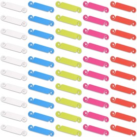 TAOTOO Cable Tags Cable Labels Cord Tags TPR 50 Pack (5 Colors x 10) Cord Identifier Tags Wire Identifier Reusable Colorful Outlet Labels Writable Color Labels