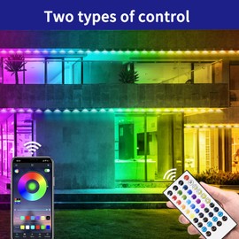 Yocrostar 100ft Permanent Outdoor Light,RGB Eaves Lights with App Control Remote,DIY IP67 Waterproof Under Eave Lighting,Outside led Lights for Christmas,Garden,House Decorations