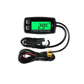 NInE-ROnG Dual Digital LCD Engine Thermometer Temperature Gauge Motorcycle Thermometer Temperature Alert for Dump Truck Scooter Dirt Bike ATV Outboard Motor Marine Snowmobile Engine