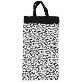 Avo&Cado Duo XL Wet Bag with Drying Compartment (Hearts/Black)