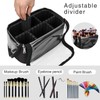 Relavel Travel Cosmetic Bag, Stand-up Makeup Brush Bag with Adjustable