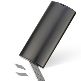 2Pcs Black Disposal Containers for Snap-Off Utility Knife 9mm Blade, Razor Blade Cutter Safe Storage Box for Workshop, Office, Crafting, Secure Disposal Solution