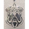 Bulldog Dog Head Earrings Shiny Silver Alloy Hook Drop Jewelry