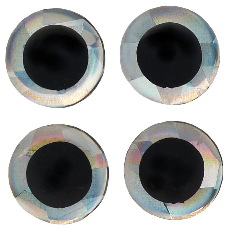 Brule 3-D Hard Epoxy Eyes (Silver, 12.7mm)
