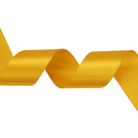 Baocuan 1 inch Golden Satin Ribbon 50 Yards Solid Fabric Ribbons Roll for Wedding Invitations, Bridal Bouquets, Sewing, Party Decorations, Gift Wrapping and More