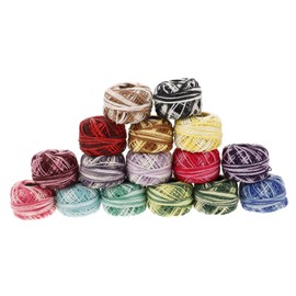 VICASKY 16 Roll Embroidery Thread Set, Rainbow Color Embroidery Floss Bracelet String Cross Stitch Embroiderys Wool Line Floss Bobbins for Bracelet Making Sewing Craft Supplies