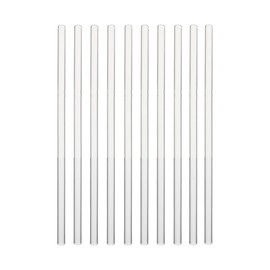 Duoleimi Pack of 10 Stirrers 20 cm Glass Stick Heat Resistant for Coffee, Cocktail & Laboratory - Reusable & Smooth