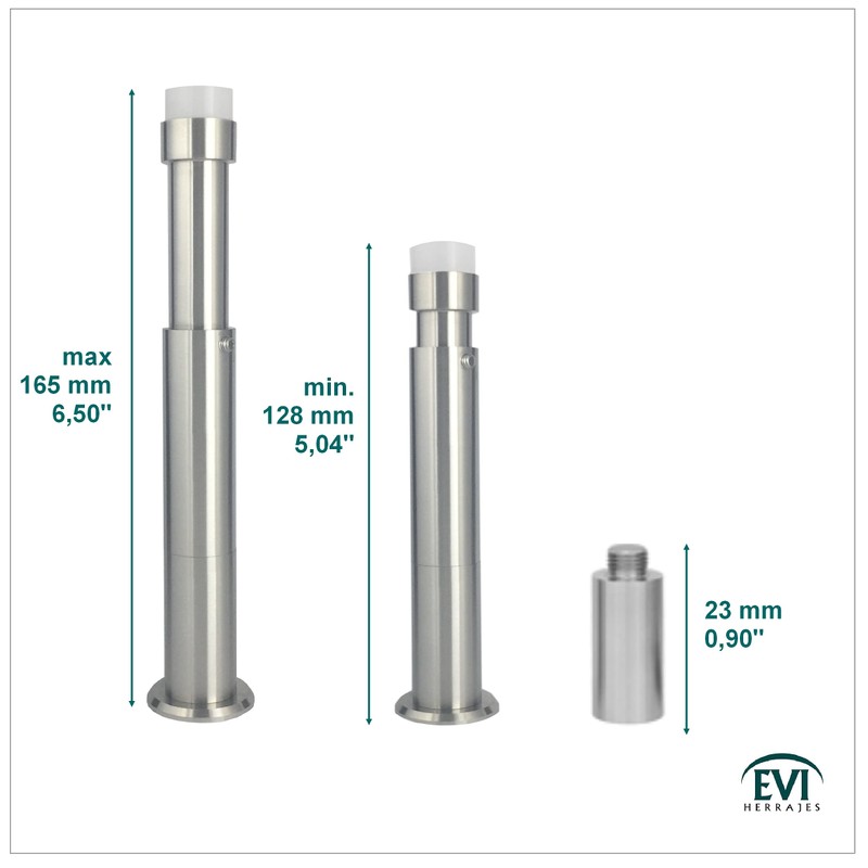 EVI Herrajes I-182-KITBCB Wall Stop, White Rubber, 132mm-165mm