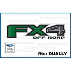 Decal Mods FX4 Off Road Decals Stickers for DUALLY ONLY Ford F350 F450 Dark Green (2017-2020) - DFDRKGRN [Set of 2]