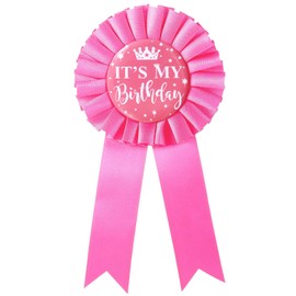 It's My Birthday Ribbon Badge Pins Happy Birthday Tinplate Pin for Girls Birthday Button Birthday Party Decorations for Women Men Boys