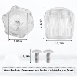 OasisFlow Shower Knob Replacement Compatible with Phoenix Mobile Home Sink Tub Shower, Acrylic Bathtub Knobs Parts, Clear Faucet Handles Replacement for OEM #60-4-9-16(2 Pair)