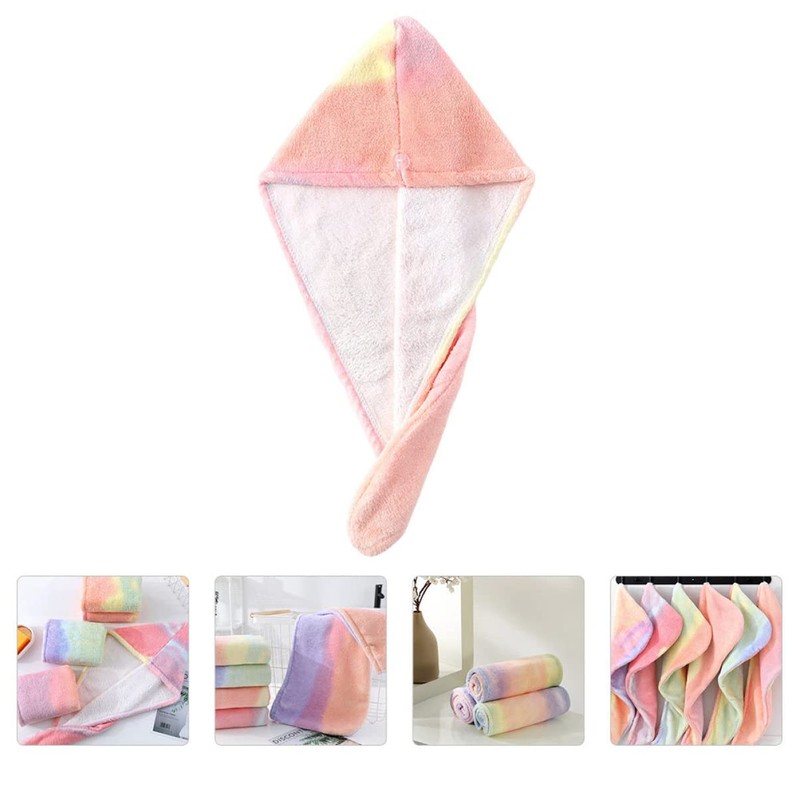Ipetboom 3 Pcs Microfibre Hair Towel Quick Drying Cap for