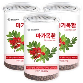 Hello Green Domestic Rowan Pills 200g / 헬로우그린 국산 마가목환 200gX3(통) 총600g (마가목열매, 마가목껍질, 우슬, 엄나무)