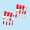 Summer Strawberry Press on Nails Short Square Fake Nails Flower