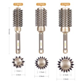 Round Brush for Blow Drying, Nano Thermal Ceramic & Ionic Tech Hair Brush with Boar Bristles, Professional Round Barrel Brush for Styling, Curling and Straightening by Sndyi (2.3Inch, Barrel 1.3 Inch)