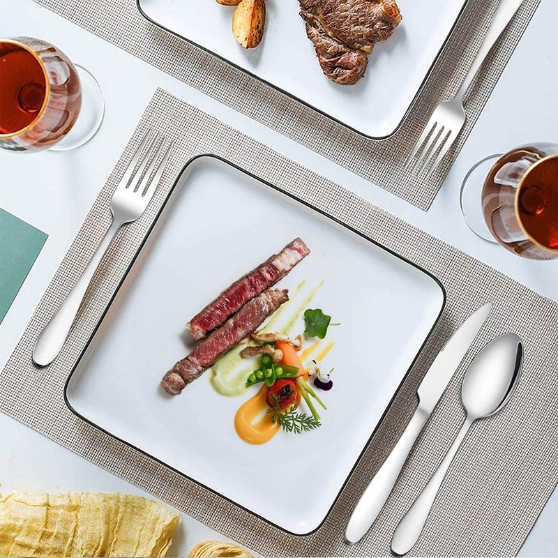 LIANYU 72-Piece Silverware Set with Steak Knives, Stainless Steel Flatware
