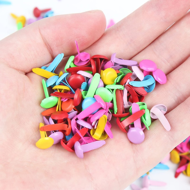 LOMIMOS 500Pcs Colorful Mini Paper Fastener Brad,Split Pin for Art