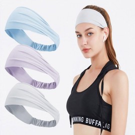 Wide Running Anti-Slip Turban Headband Health Gray/FREE