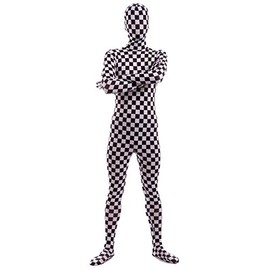 VSVO Men's and Women's Second Skin Zentai Full Bodysuit Costume (Medium, Checker)