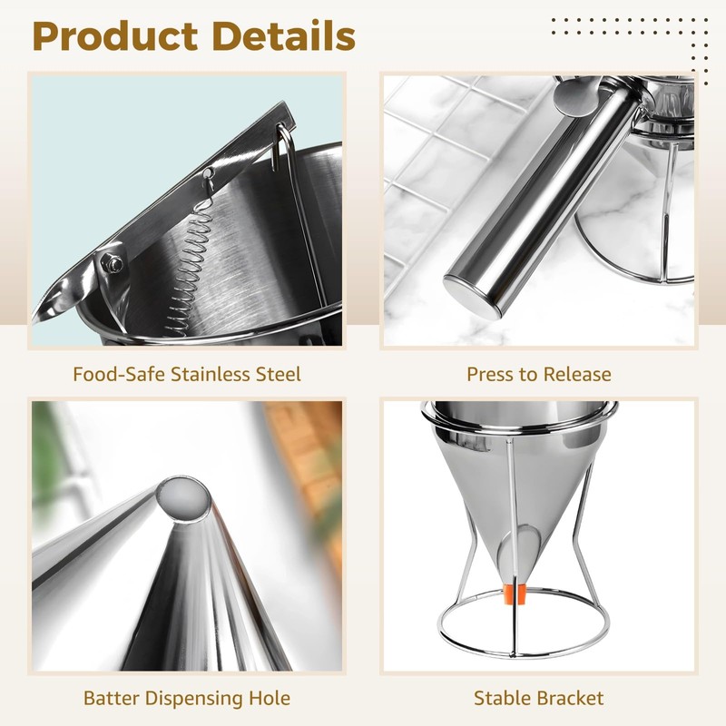 YOFAPA 40 oz Stainless Steel Batter Dispenser, 1.2 L Pancake