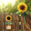 BENECREAT 3 x 30.2 x 15.7 cm Sunflower Pot Wooden