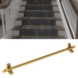 Solid Brass Stair Rods for Carpet Runners Set of 1, Gold Stair Runner Rods for Fixed Stair Carpet, 28 inch Oval Finial Carpet Runner Rods