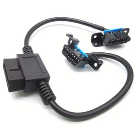 16 pines OBD2 Splitter Y Extensión J1962 Conector 5323 Accesorios OBD-II Accesorio 10 pulgadas