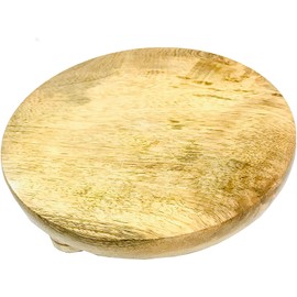 Round Chakla wooden Cutting board Board Roti Maker Rolling Board Cheese Board Round Board Cutting Trivet Dia - 9 inch
