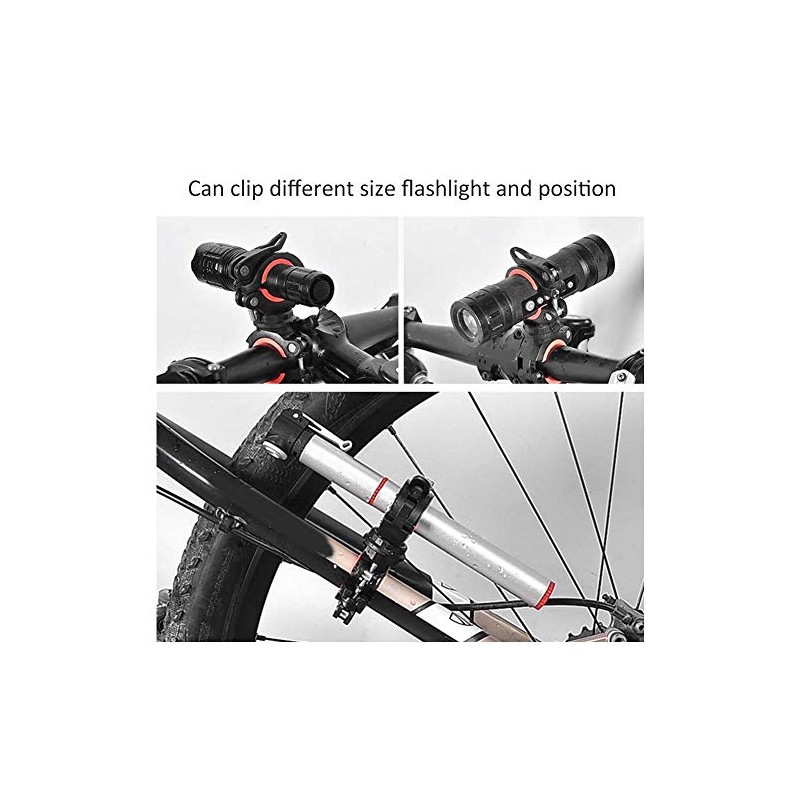 VGEBY 360 Degree Rotatable Bicycle Torch Mount Torch Clip Bike