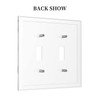 White Grey Marble 2 Gang Light Switch Cover Double Toggle