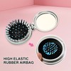 1st Choice Folding Hair Brush with Mirror,Round Mini Compact Massage