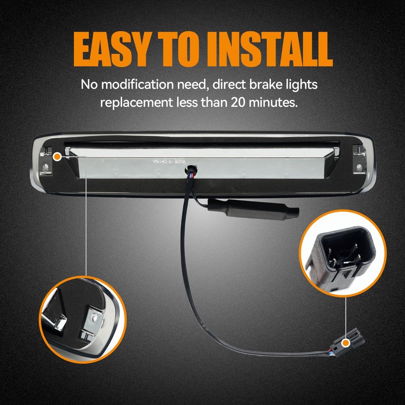 Third 3rd Brake Light, LED High Mount Stop Light for
