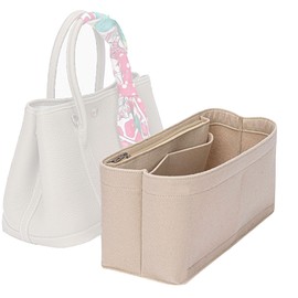 Lckaey tote bag organizer for hermes garden party 30 Handbag Felt insert organizer Y085Khaki-M