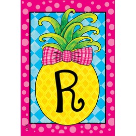 Briarwood Lane Pineapple Monogram Letter R Garden Flag 12.5" x 18"