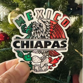 Set of 2 Chiapas Mexico Eagle Emblem Decal Stickers – Full Color, Weatherproof, (3" Tall)