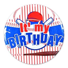 Baseball 2.3'' Birthday Pins ‘It’s My Birthday’ Buttons for Men, Women, Boys & Girls – Baseball Party Favors, Decorations & Gifts