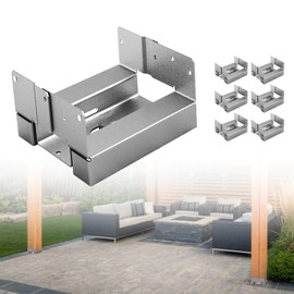 LARIFULL 6PCS 6x6 Post Base Adjustable Wood Post Brackets for Concrete for Deck Patio/Gazebo/Pergola
