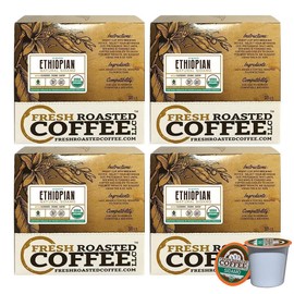 Fresh Roasted Coffee LLC, Organic Ethiopian Sidamo Coffee Pods, Light Roast, 72 Count