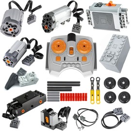 36 Pcs Technic-Motor-Kit, Power Functions Motor Set, Servo Change Parts Extension, Remote Control Wire Compatible with Major Brands, Modification Accessories Building Set