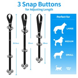 Noodoky Dog Doorbells Pet Bell for Door Potty Training, Adjustable Door Bells for Dogs Puppies Poochie Doggie to Ring to Go Outside, Hanging Bells for Doorknob/Handle (1-Pack)