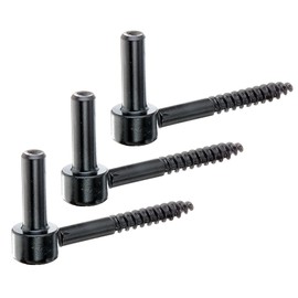 Alberts 306410 Screw-In Clamp, J-Hook, with Cut Thread, Black Dip Paint, Backset Diameter 12 mm, Length 105 mm, Set of 3